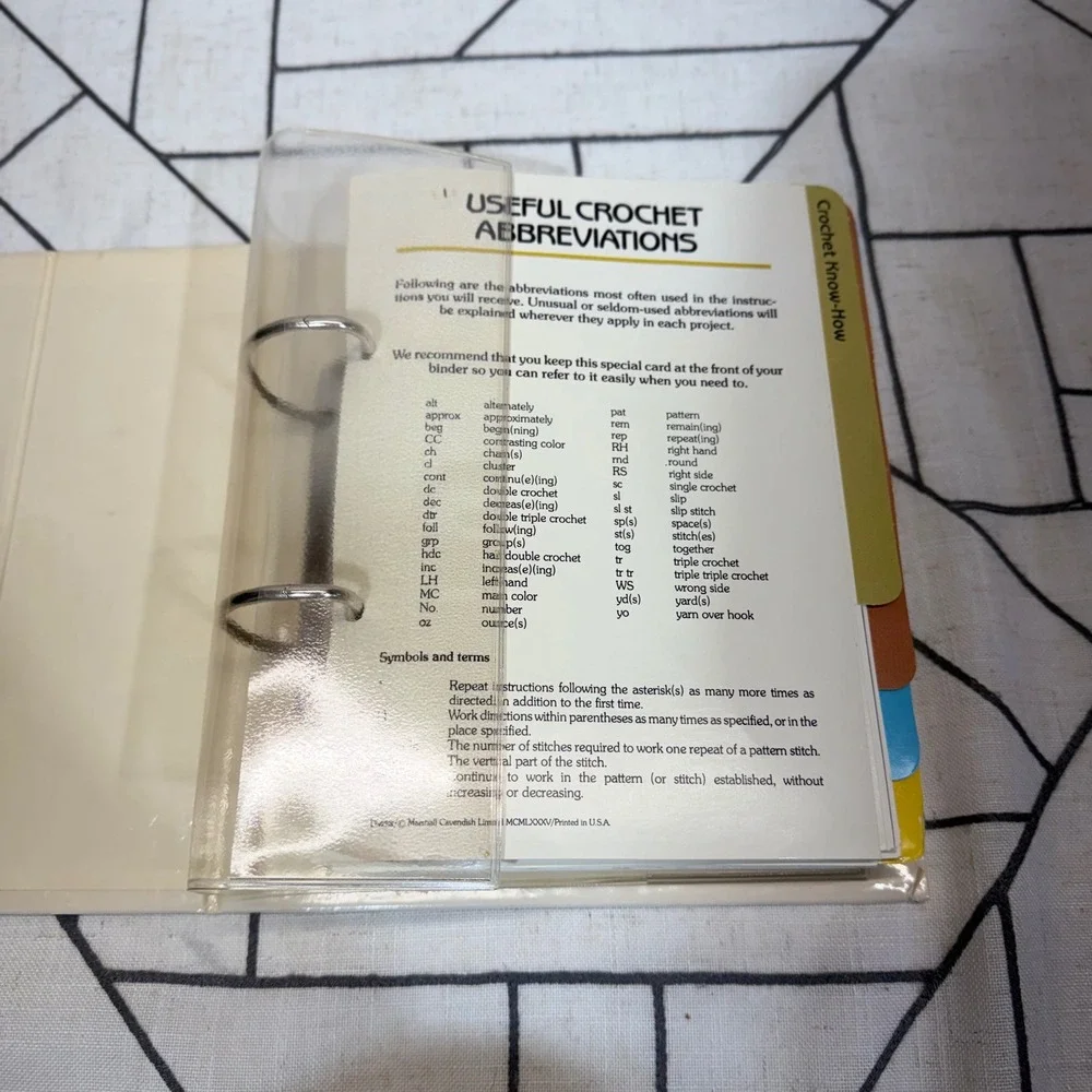 Golden Quick 'N Easy Crocheting Binder 1985 Cream Vintage Pattern Collection